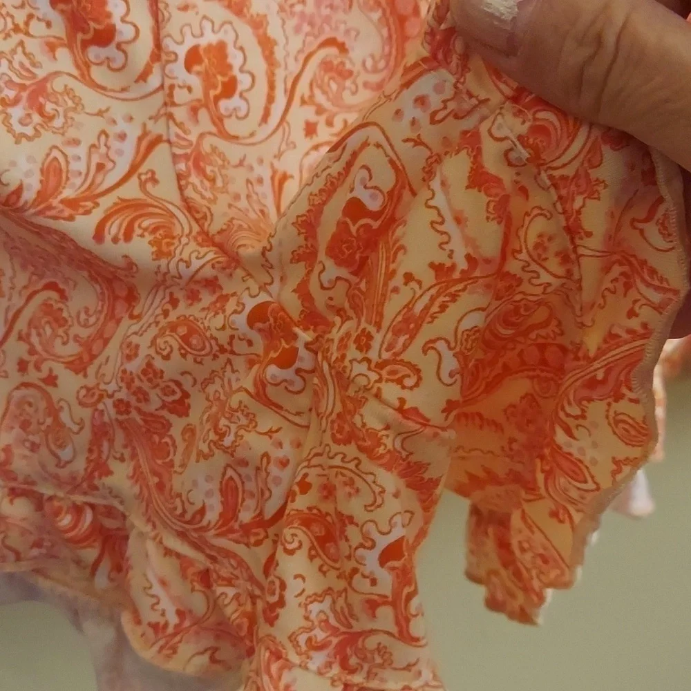 INK+IVY Peach Floral Paisley Pajama Short Set - Picture 4 of 10